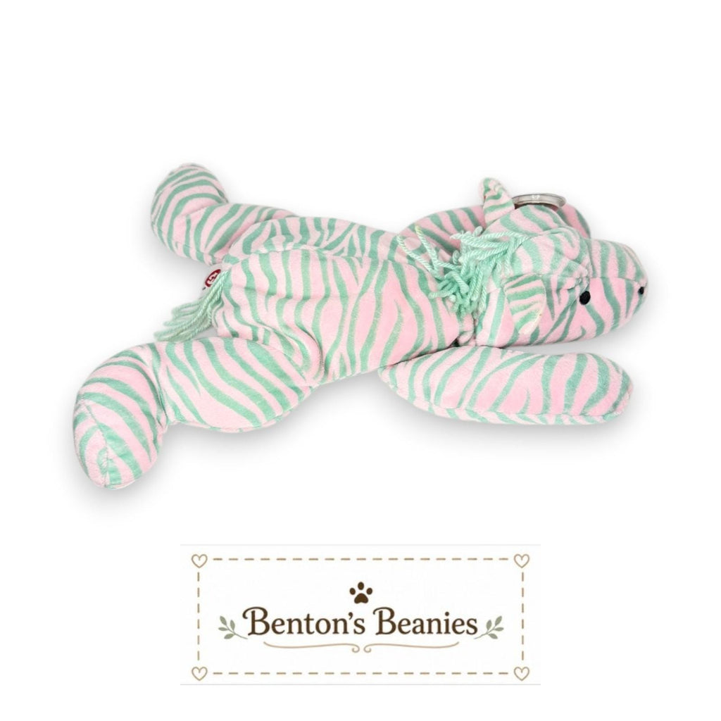 Zulu the Zebra Ty Pillow Pal | Safari Dreamer | Mint Heart Tag
