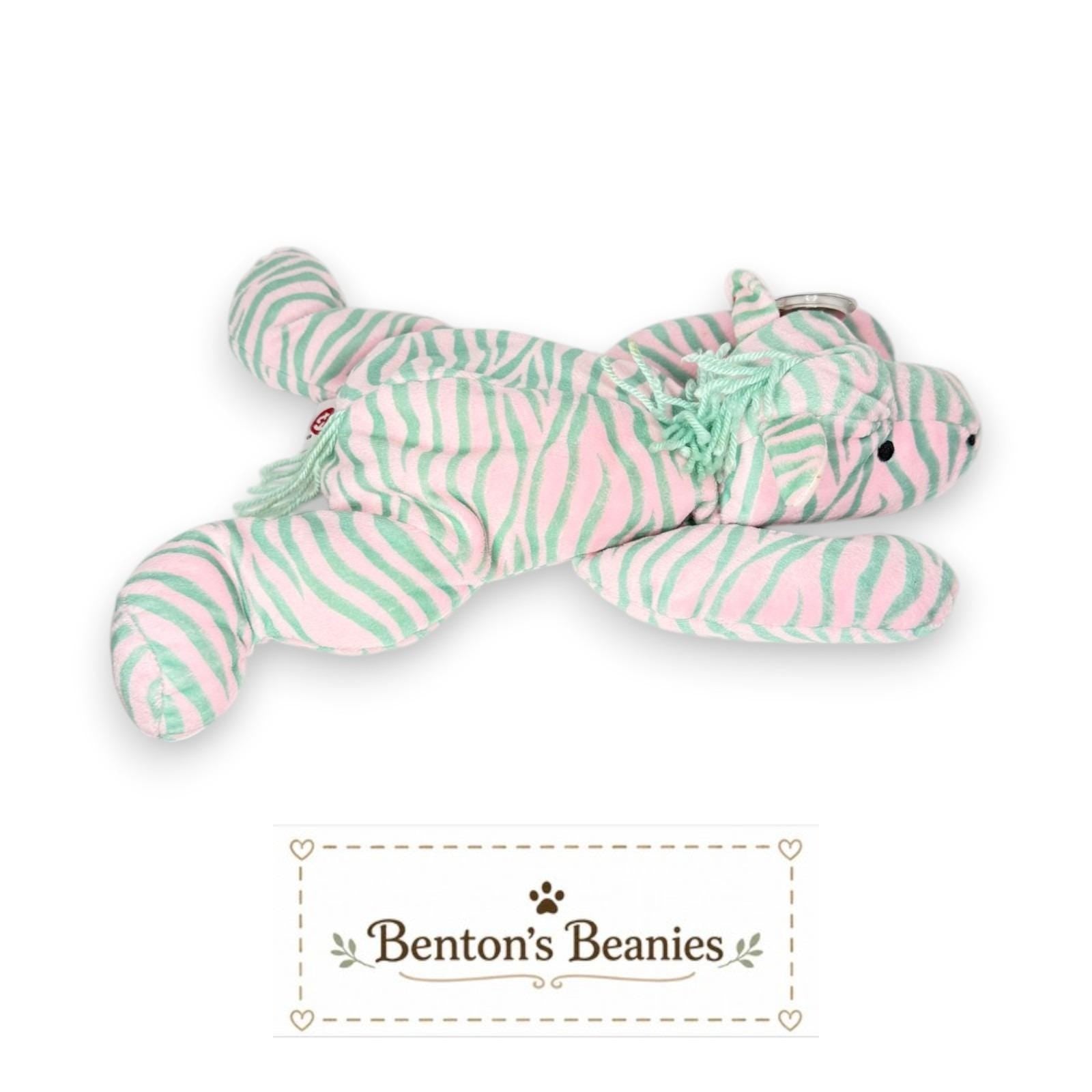 Zulu the Zebra Ty Pillow Pal | Safari Dreamer | Mint Heart Tag