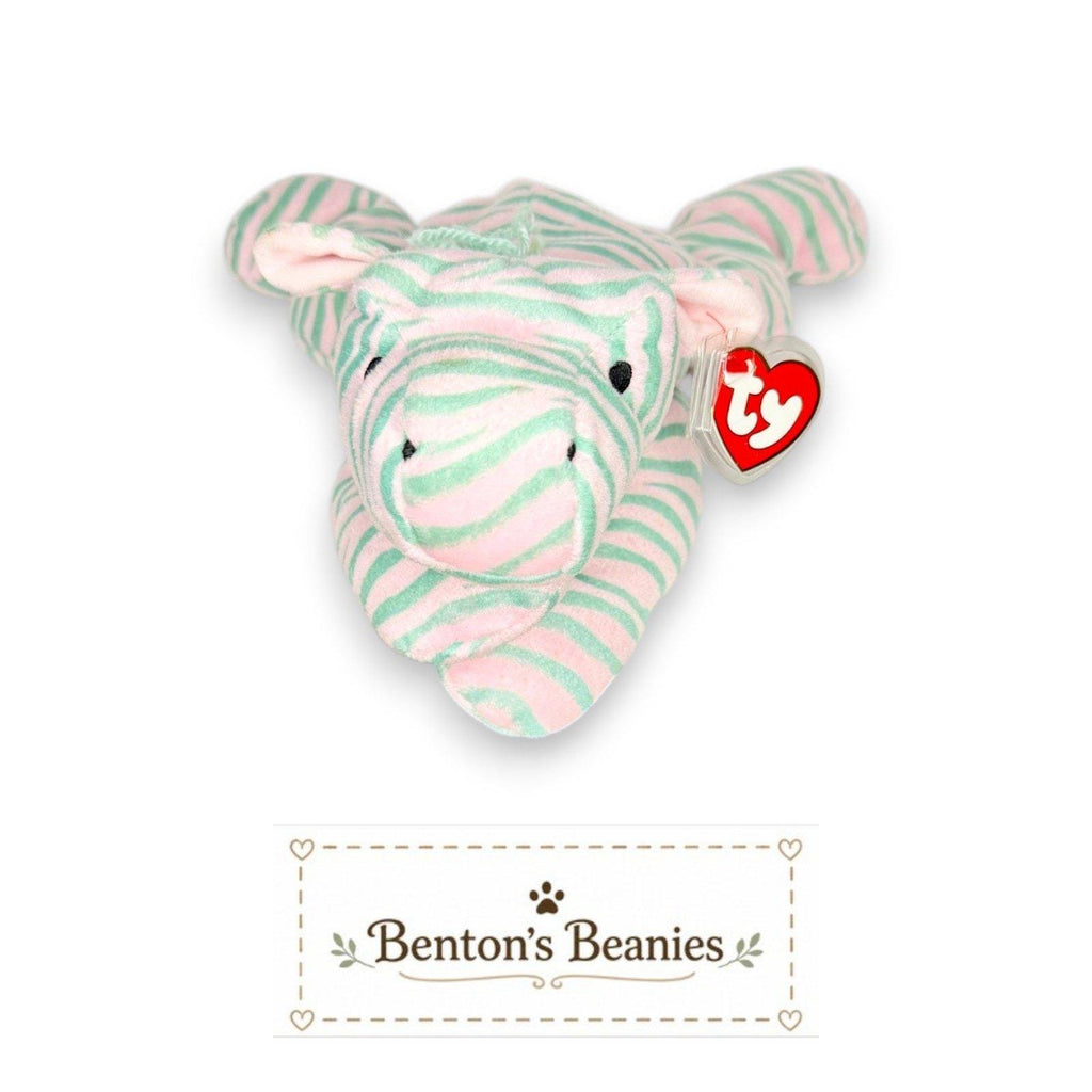 Zulu the Zebra Ty Pillow Pal | Safari Dreamer | Mint Heart Tag