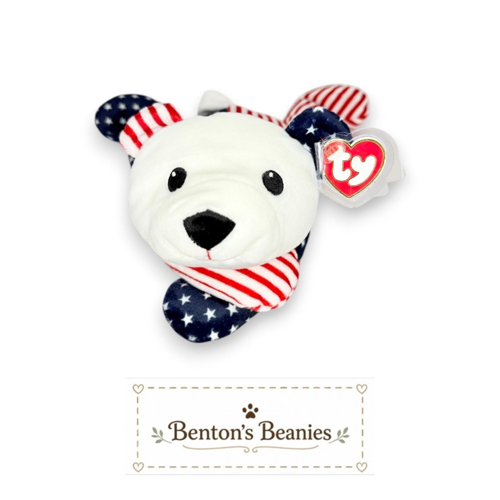 Sparkler the Bear Ty Pillow Pal | Stars & Snuggles | Mint Heart Tag