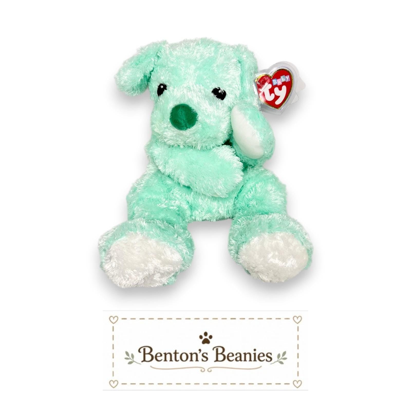 Cuddlepup the Dog Ty Baby W/ Rattle | Tiny First Friend | Mint Heart Tag