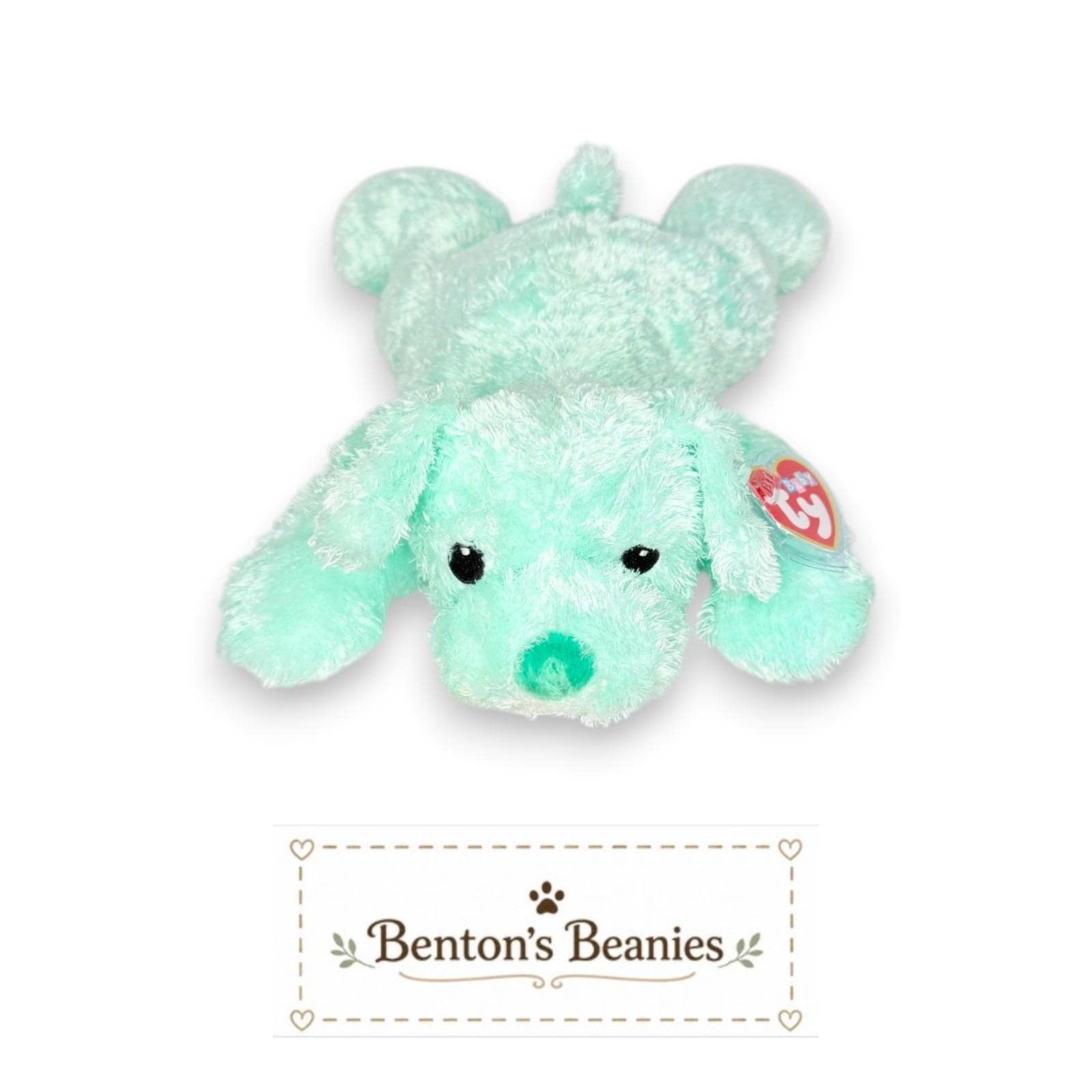 Cuddlepup the Dog Ty Baby W/ Rattle | Tiny First Friend | Mint Heart Tag