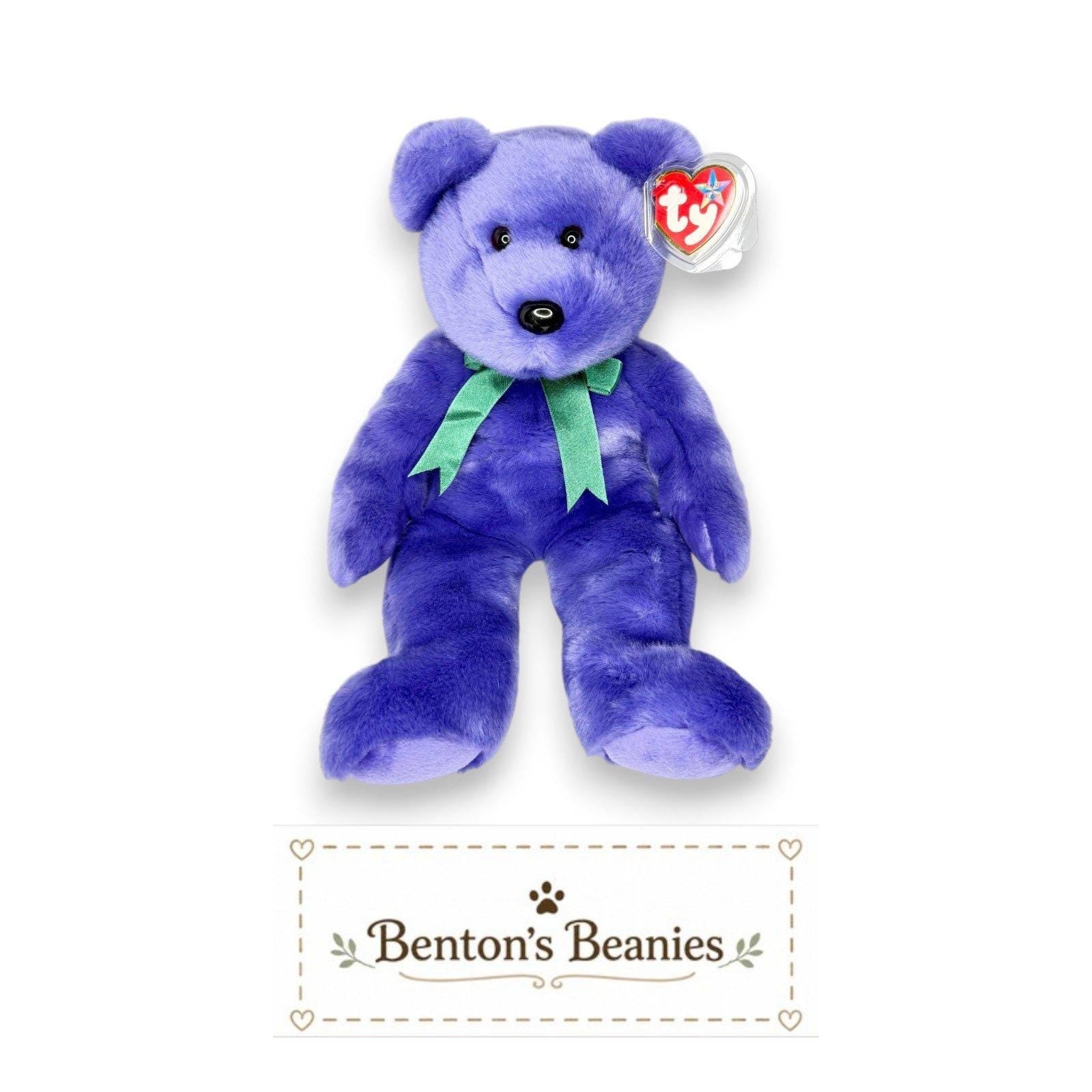 Employee Bear Ty Beanie Buddy | Professional Office Pal | Mint Heart Tag