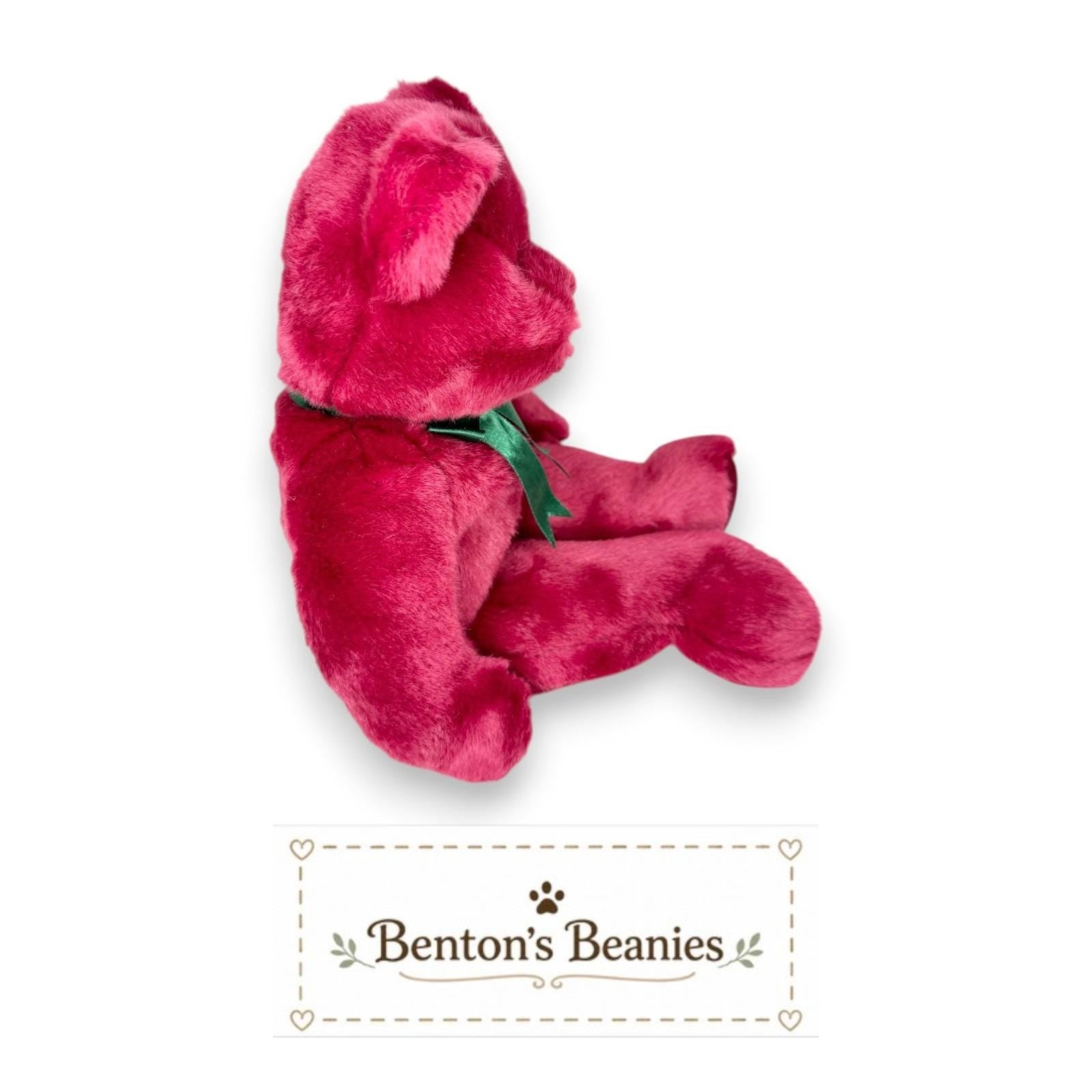 Teddy Cranberry Bear Ty Beanie Buddy | Holiday Classic | Mint Heart Tag