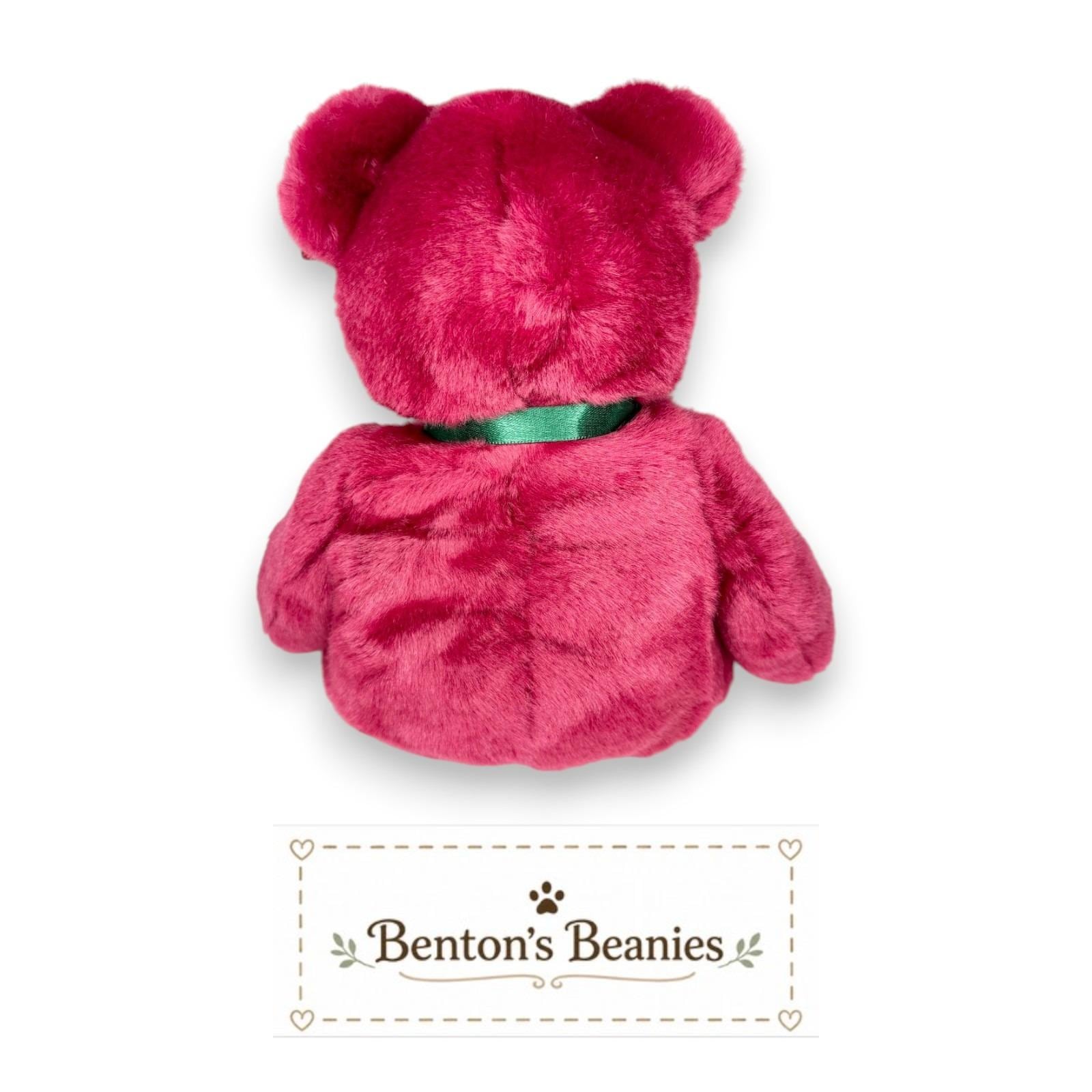 Teddy Cranberry Bear Ty Beanie Buddy | Holiday Classic | Mint Heart Tag