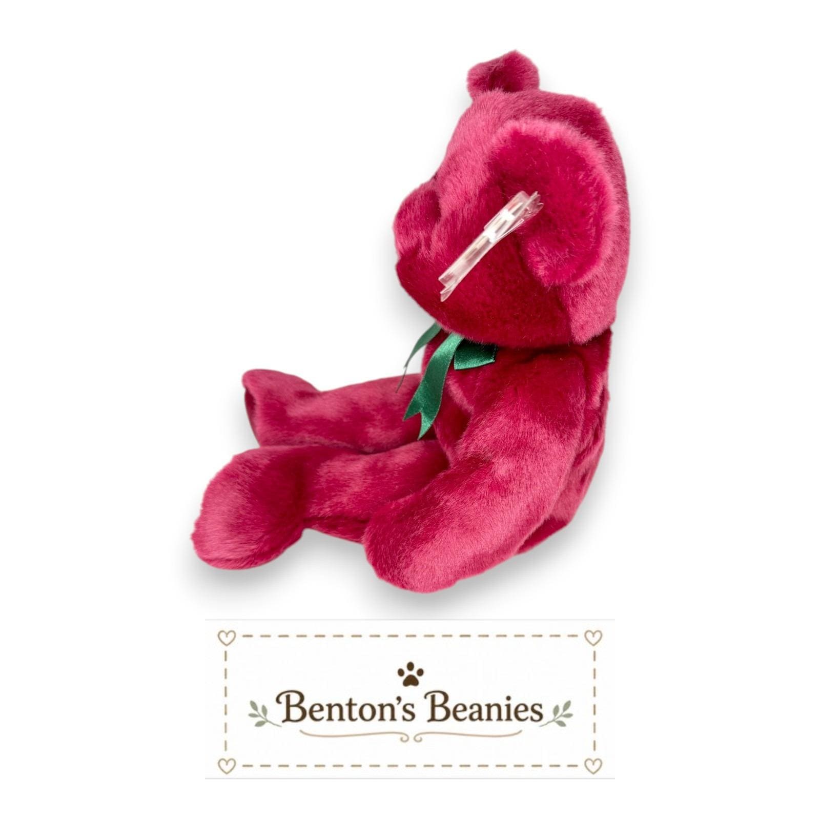 Teddy Cranberry Bear Ty Beanie Buddy | Holiday Classic | Mint Heart Tag