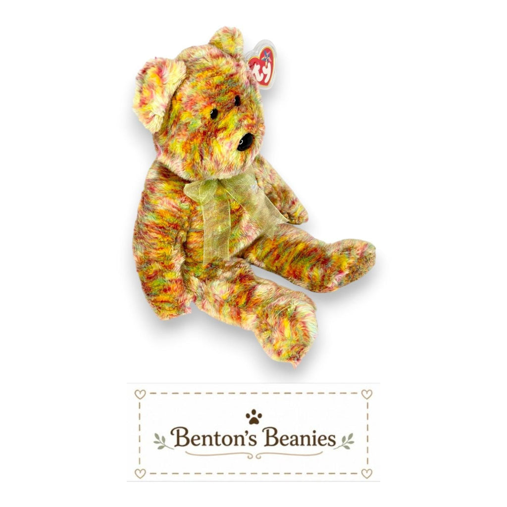 Speckles Bear Ty Beanie Buddy | Rainbow Swirl Sweetheart | Mint Heart Tag