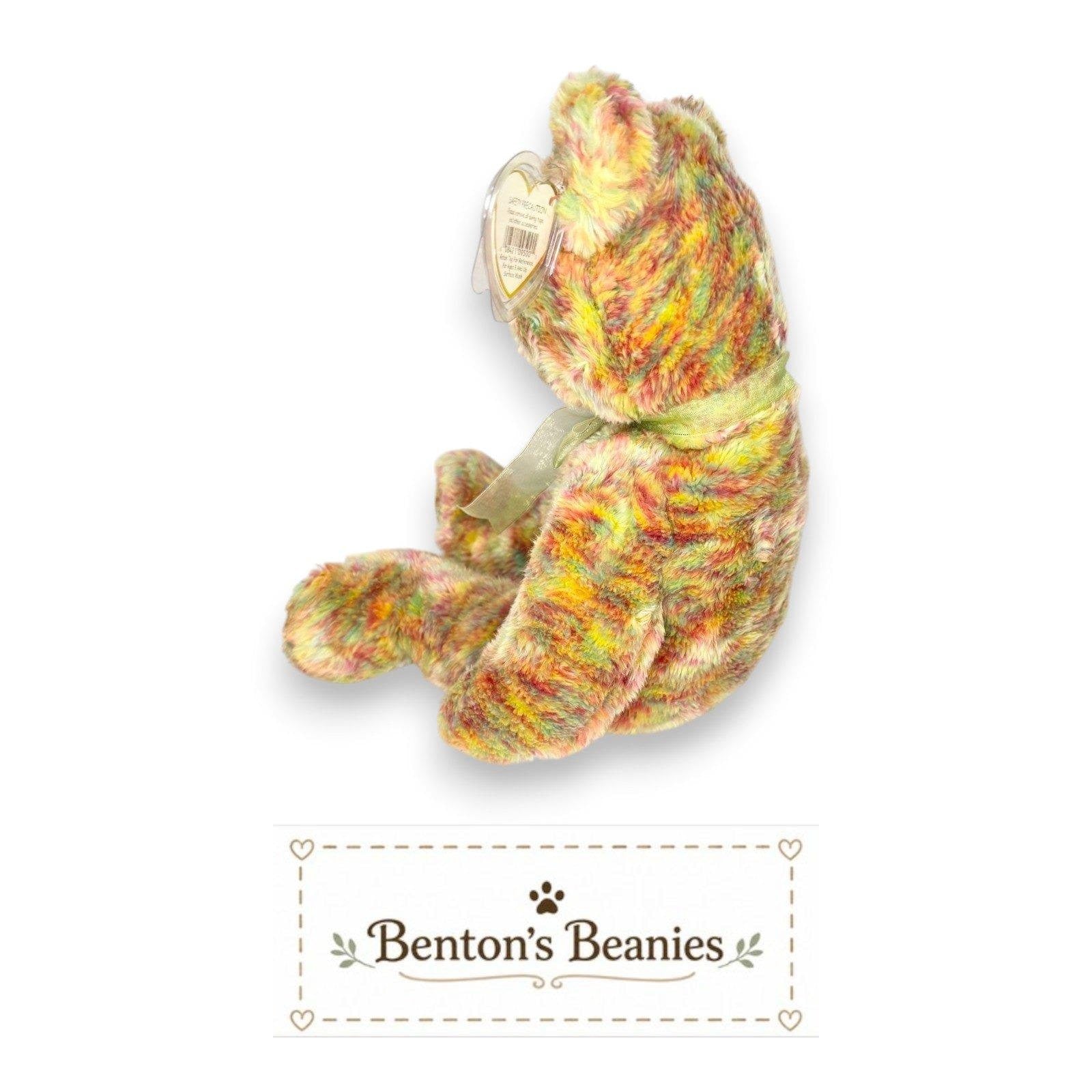 Speckles Bear Ty Beanie Buddy | Rainbow Swirl Sweetheart | Mint Heart Tag