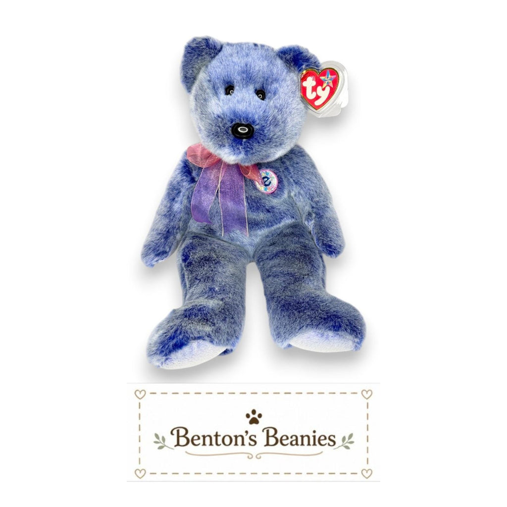 Periwinkle Bear TY Beanie Buddies | Mint Heart & Tush Tags
