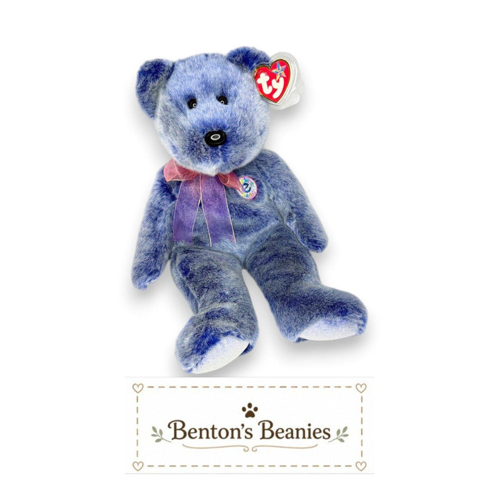 Periwinkle Bear TY Beanie Buddies | Mint Heart & Tush Tags