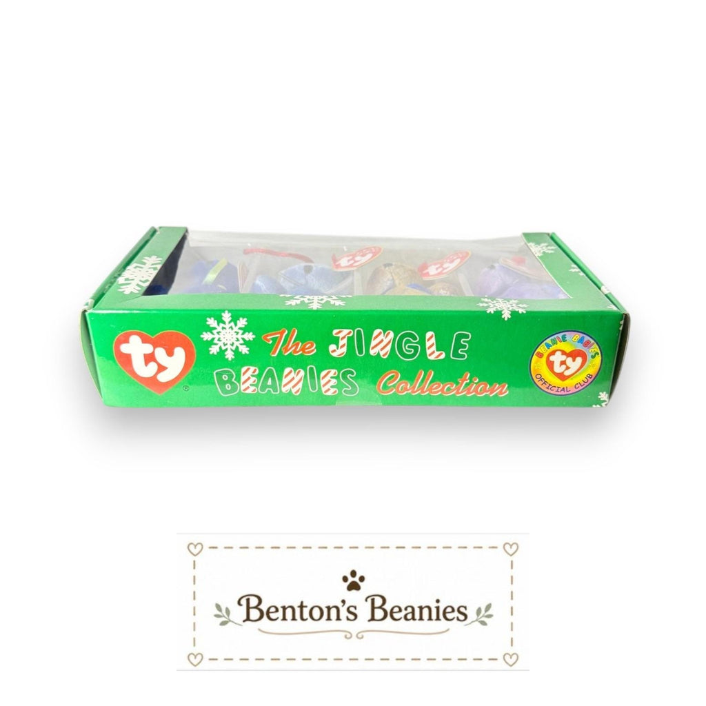TY Holiday Jingle Beanies Gift Box | Festive Bear Quartet | Mint Heart Tags