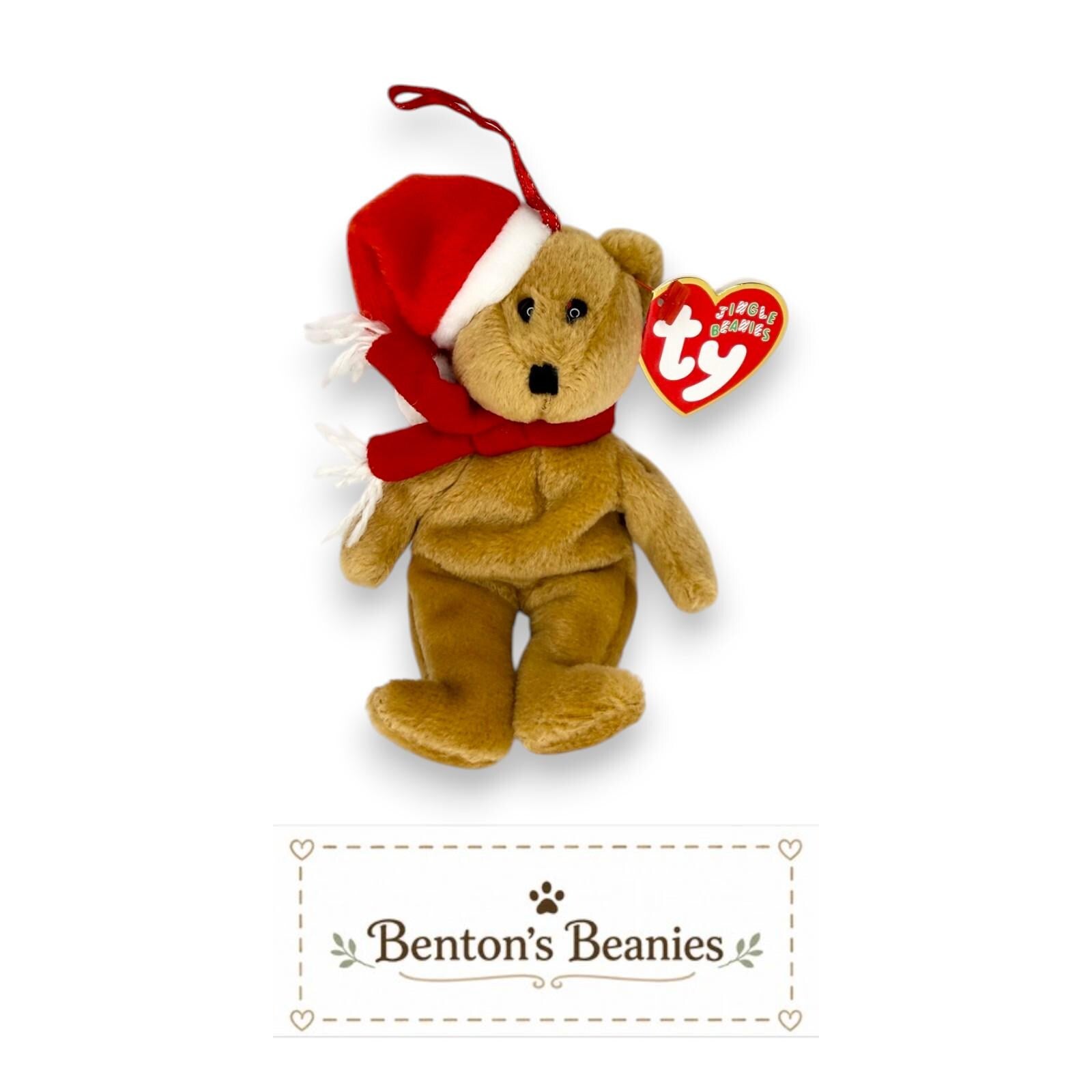 TY Holiday Teddy Jingle Beanies Collection | Christmas Ornament Bears | Mint Heart Tags