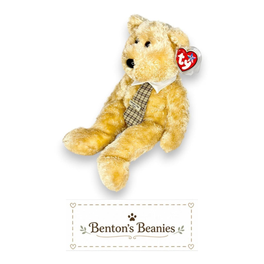 Periwinkle Bear Ty Beanie Buddy | Soft Sky Blue Sweetheart | Mint Heart Tag