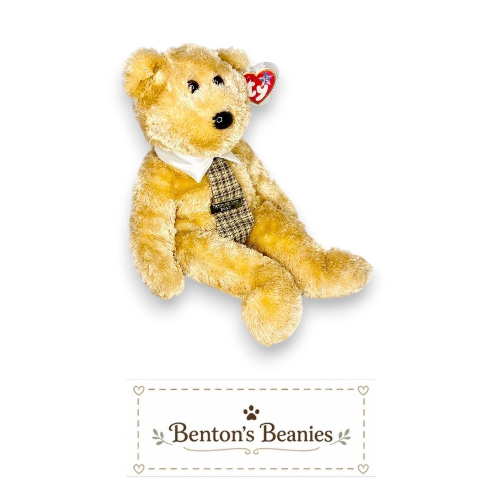 Periwinkle Bear Ty Beanie Buddy | Soft Sky Blue Sweetheart | Mint Heart Tag