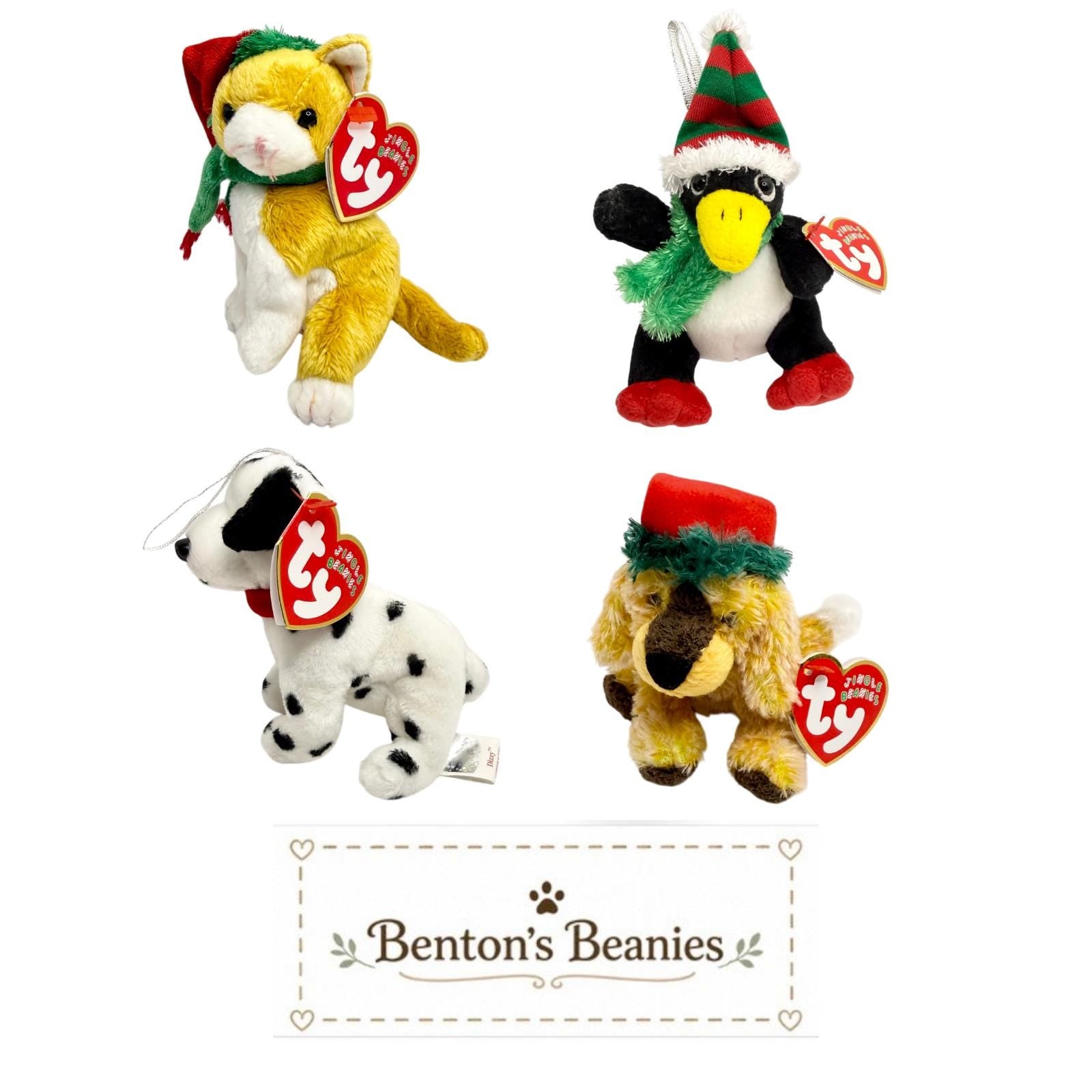TY Jingle Beanies Collection | Festive Animal Friends | Mint Heart Tags
