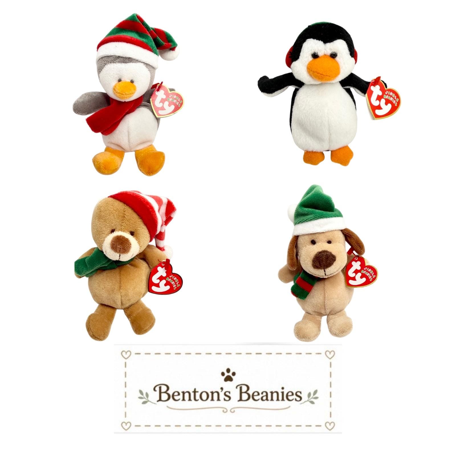 TY Jingle Beanies Collection | Winter Wonderland Friends | Mint Heart Tags
