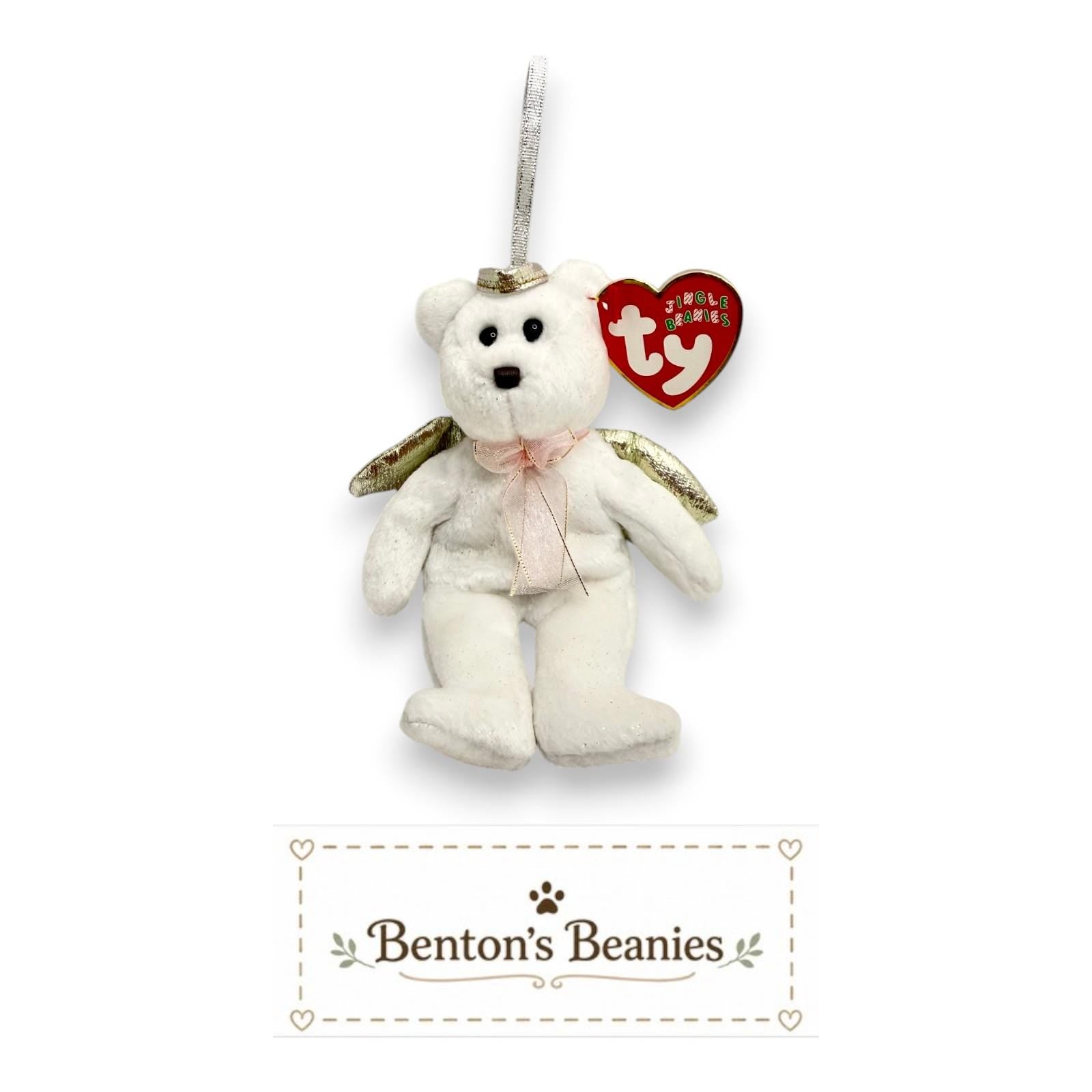 TY Jingle Beanies Collection | Heavenly Holiday Bears | Mint Heart Tags