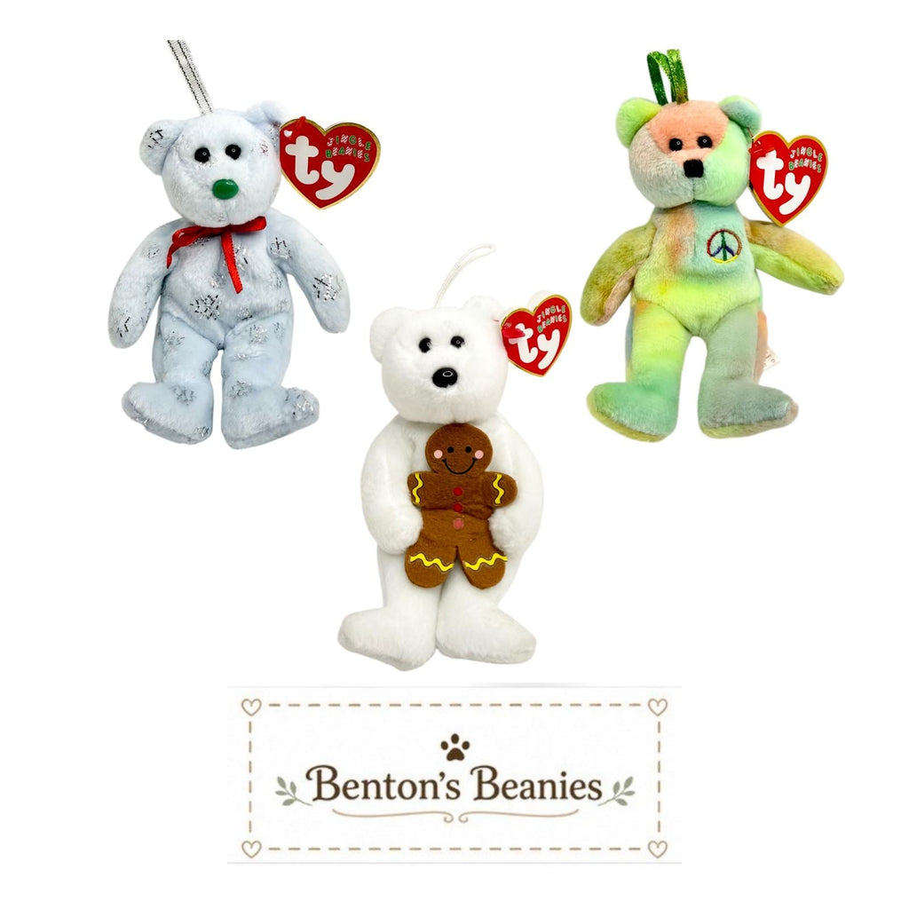 TY Jingle Beanies Collection | Festive Bear Favorites | Mint Heart Tags