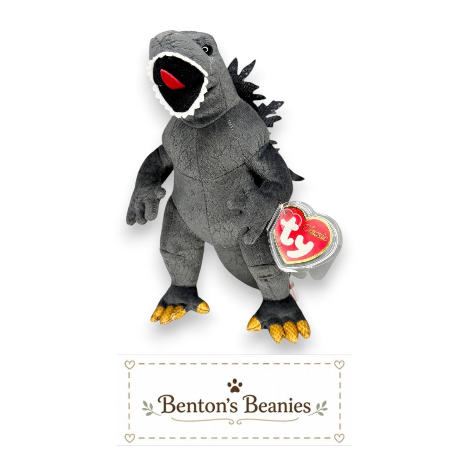 Godzilla Rare Black Eyes Ty Classic | Legendary Kaiju King | Mint Heart Tag