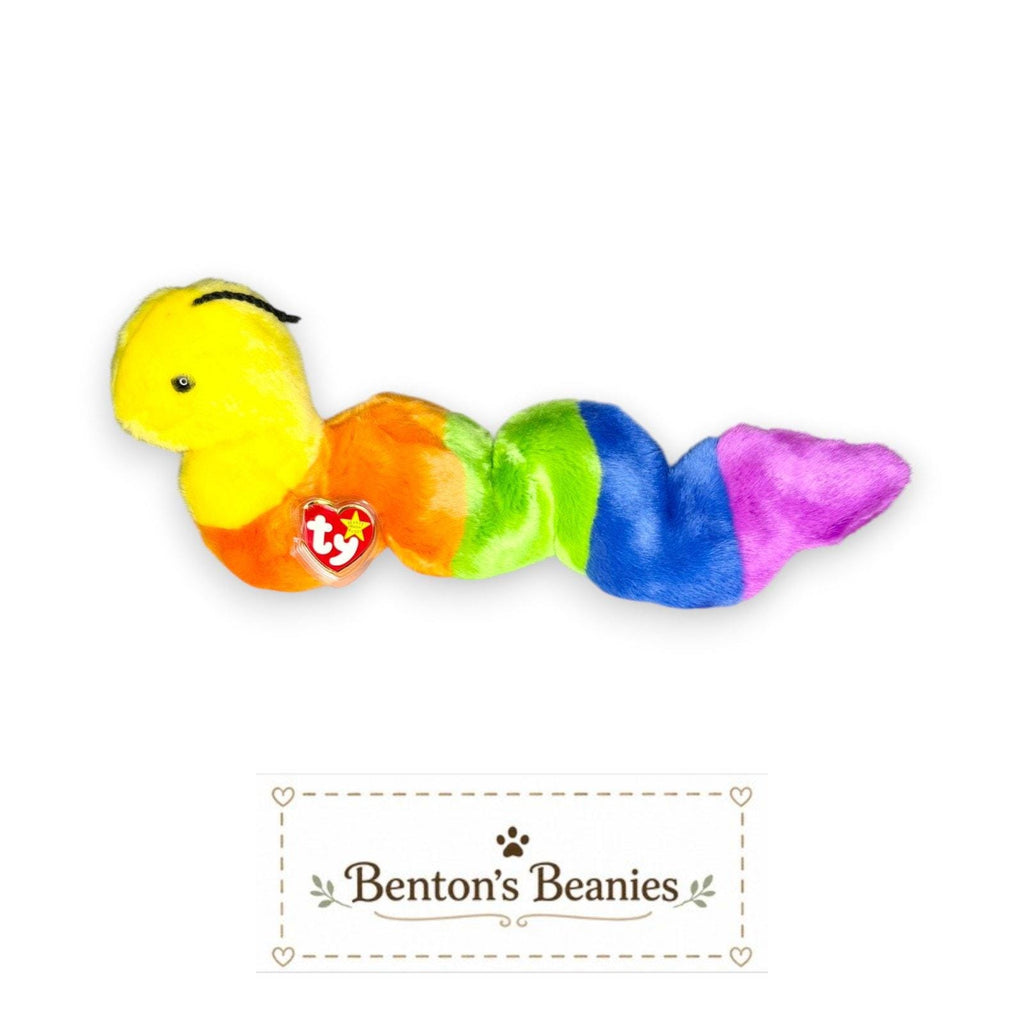 Inch the Worm TY Beanie Buddies | Mint Heart & Tush Tags