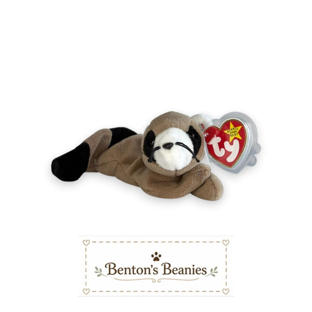Ringo the Raccoon TY Beanie Baby | Mint Heart & Tush Tag