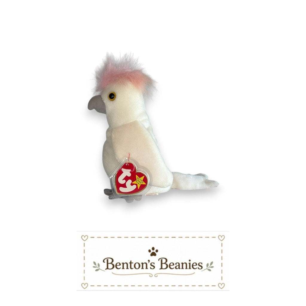 Kuku the Cockatoo TY Beanie Baby | Mint Heart & Tush Tag