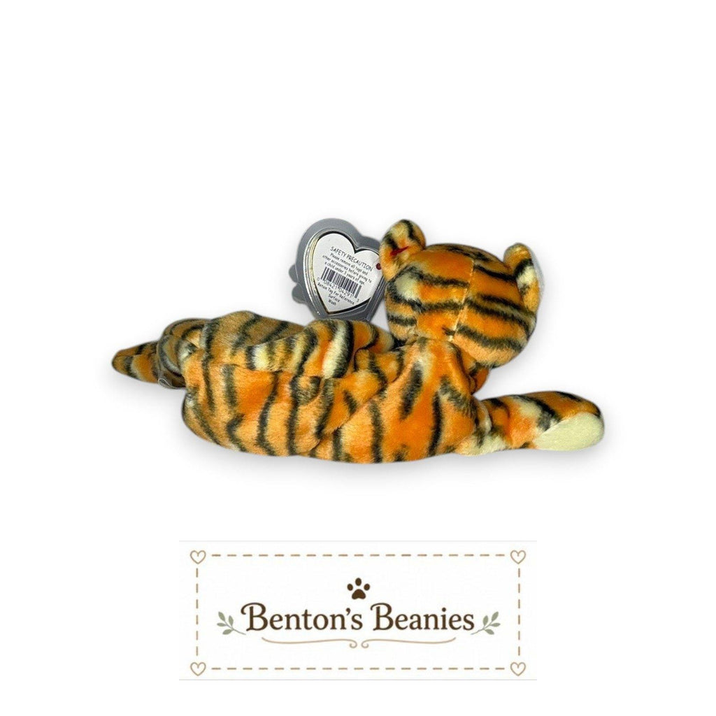 India the Tiger Ty Beanie Baby | Striped Safari Star | Mint Heart Tag