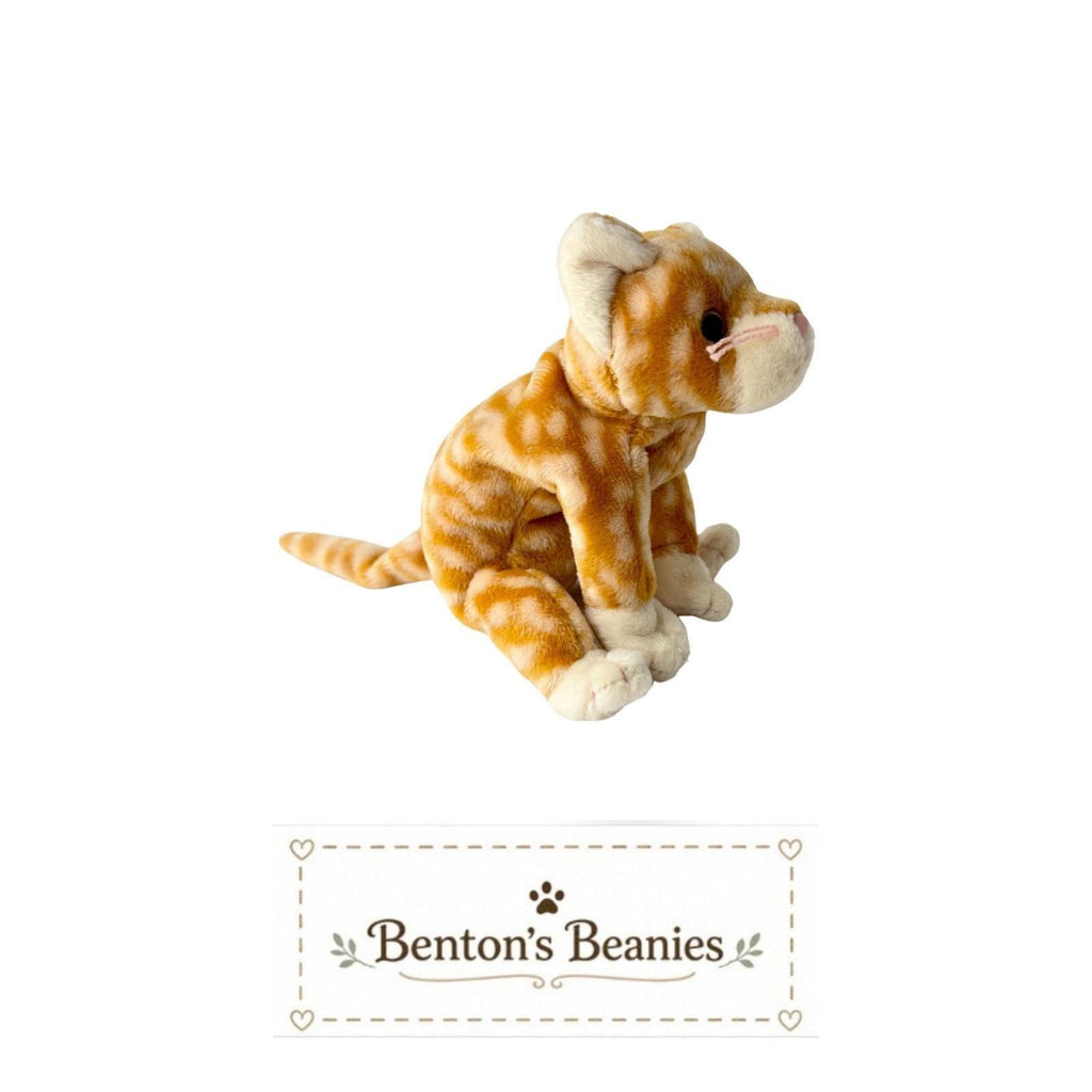 Amber the Cat Ty Beanie Baby | Golden Feline Friend | Mint Heart Tag