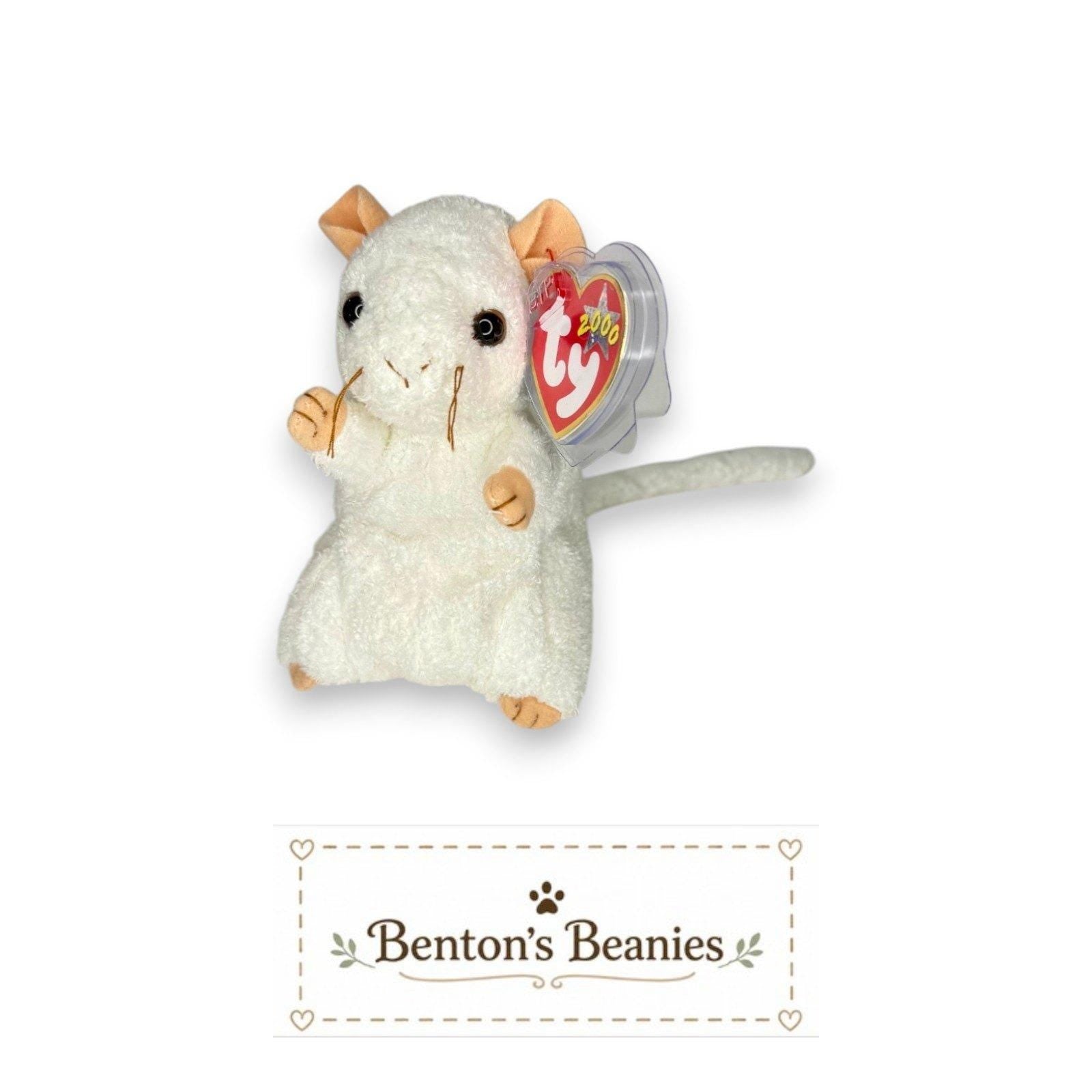 Cheezer the Mouse Ty Beanie Baby | Tiny Snack Seeker | Mint Heart Tag