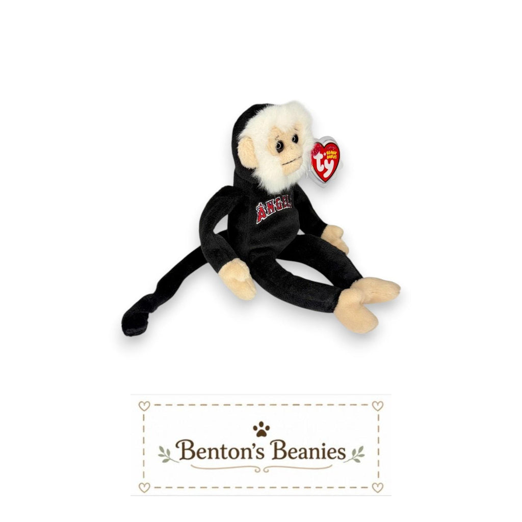 Rally Monkey Ty Beanie Baby | Angels Baseball Fan | Mint Heart Tag
