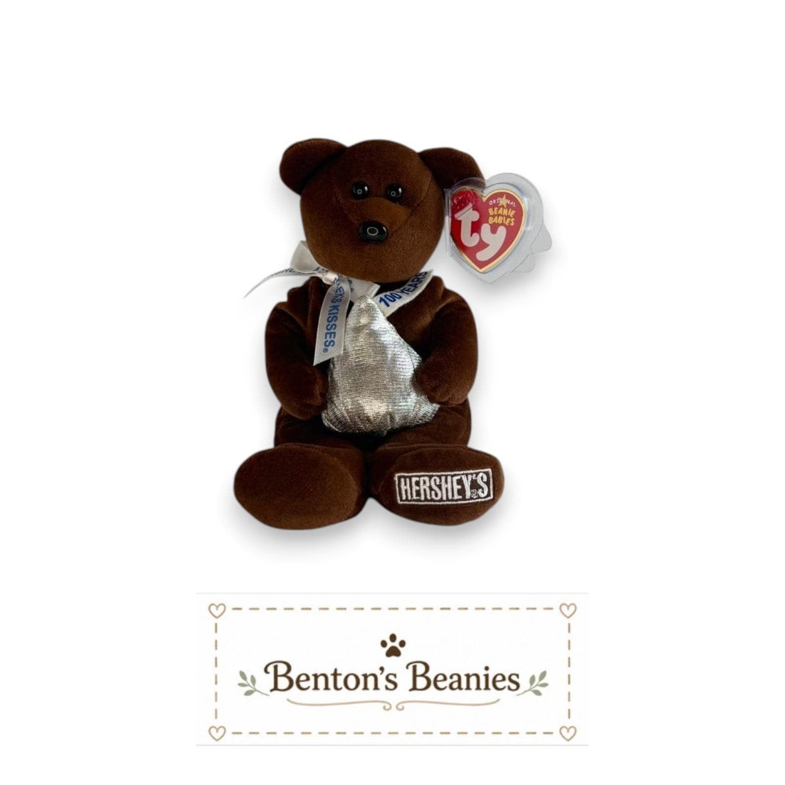 Cocoa Bean the Bear TY Beanie Baby | Mint Heart & Tush Tag