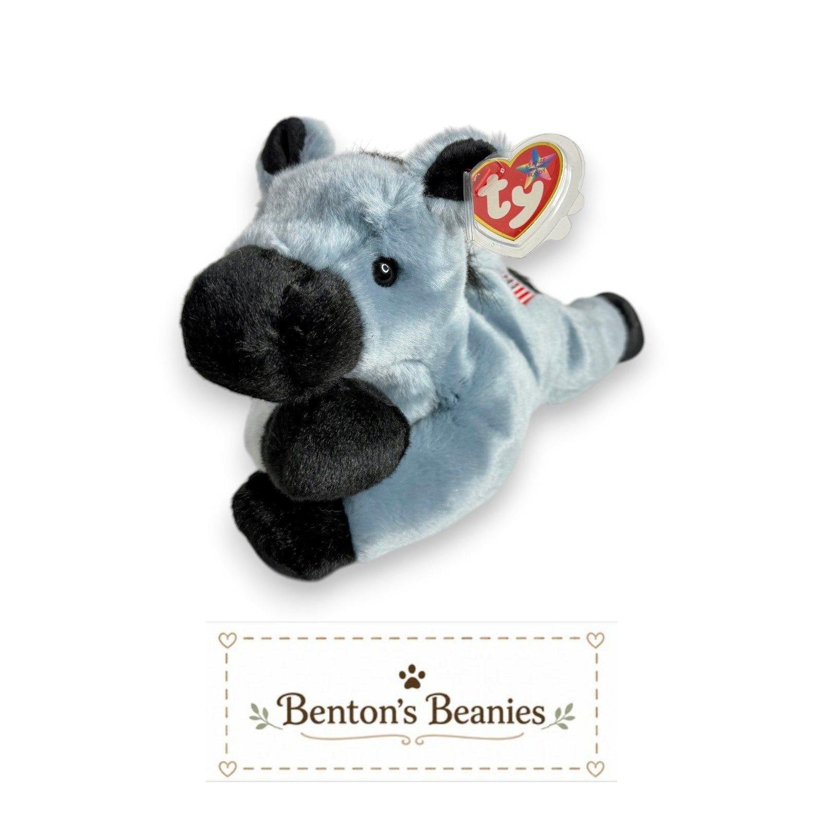 Lefty the Donkey TY Beanie Buddies | Mint Heart & Tush Tags