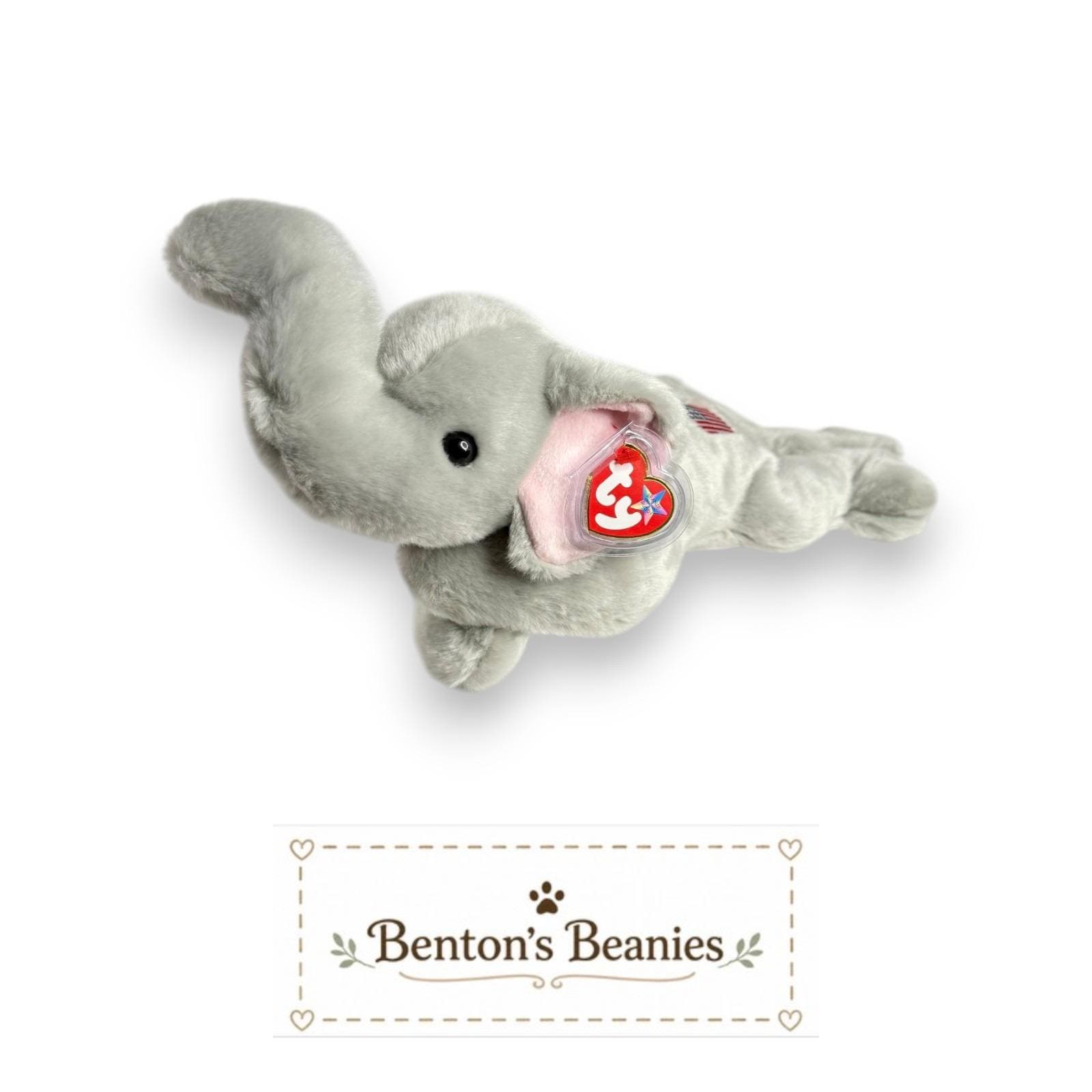 Righty the Elephant TY Beanie Buddies | Mint Heart & Tush Tags