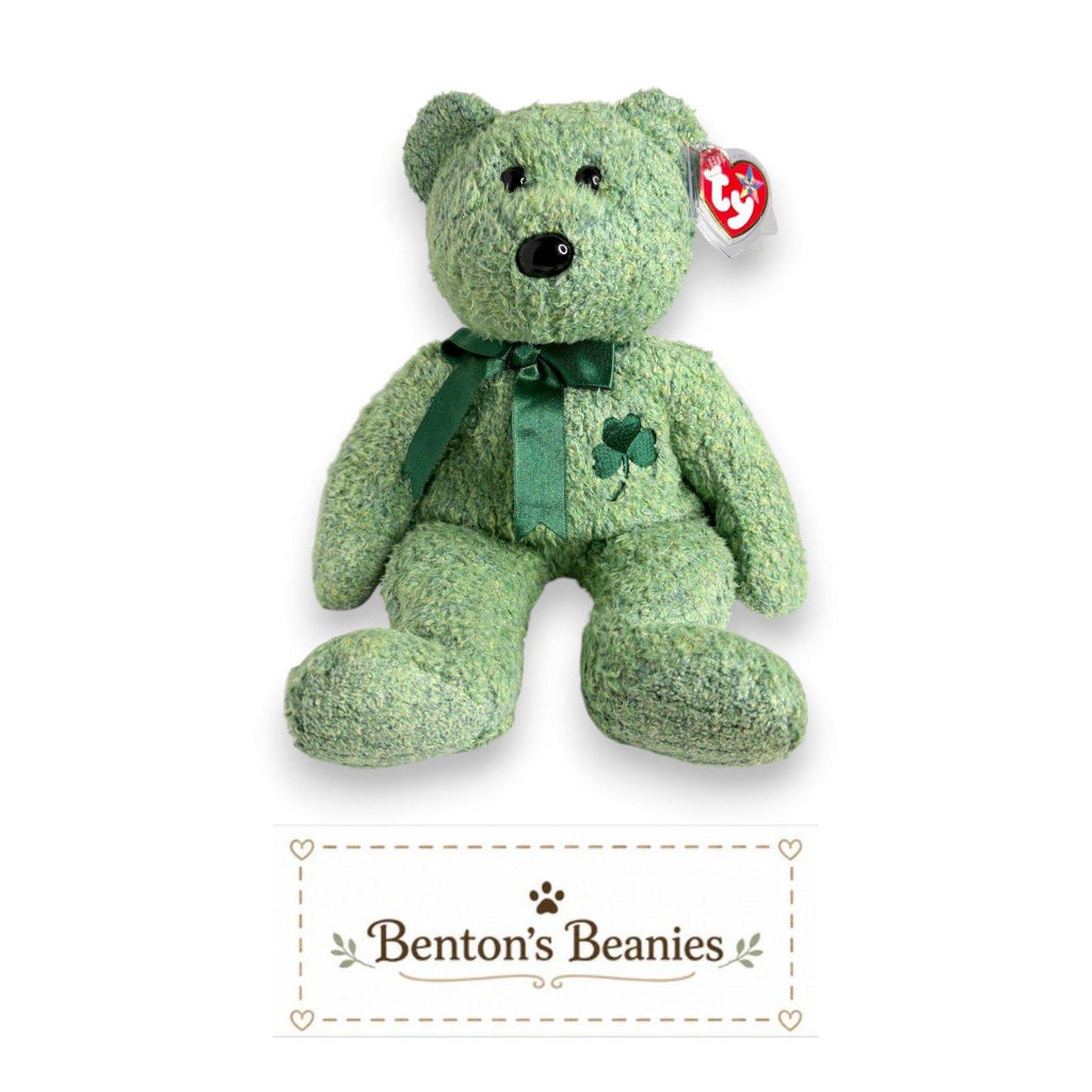 Shamrock the Bear TY Beanie Buddies | Mint Heart & Tush Tags