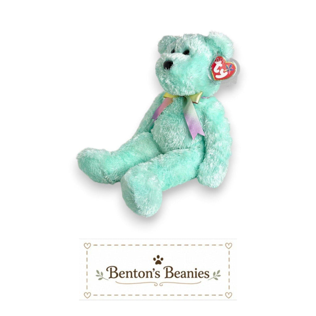 Green Sherbet Bear TY Beanie Buddies | Mint Heart & Tush Tags
