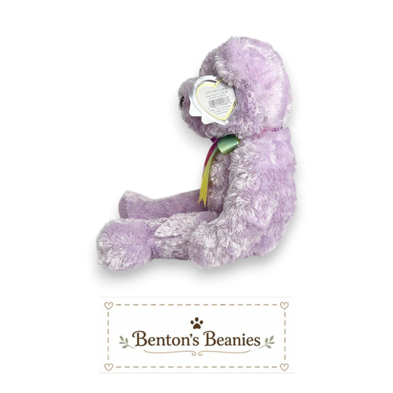 Purple Sherbet Bear TY Beanie Buddies | Mint Heart & Tush Tags