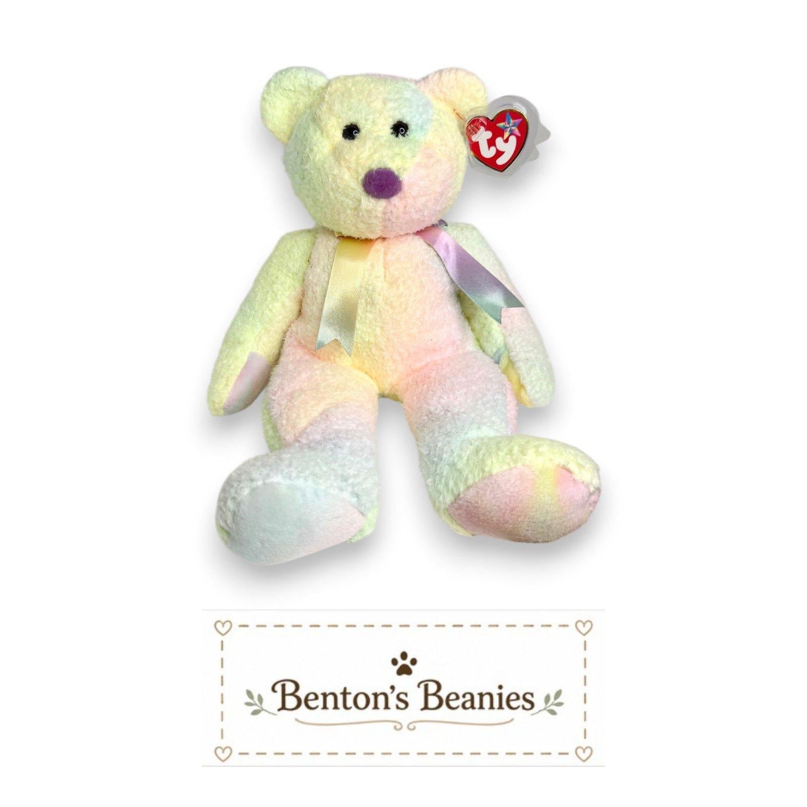 Groovy the Bear TY Beanie Buddies | Mint Heart & Tush Tags