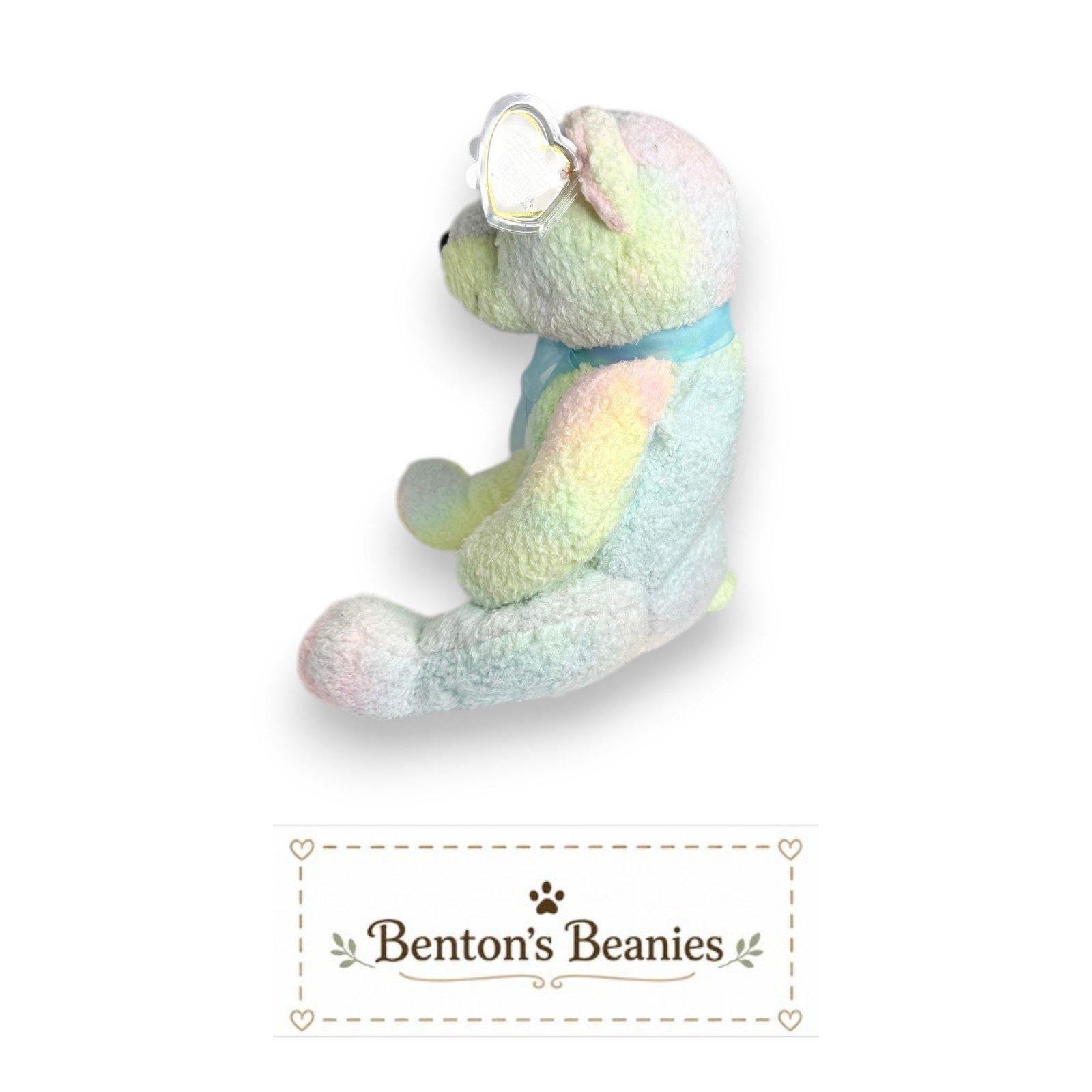 Mellow the Bear TY Beanie Buddies | Mint Heart & Tush Tags
