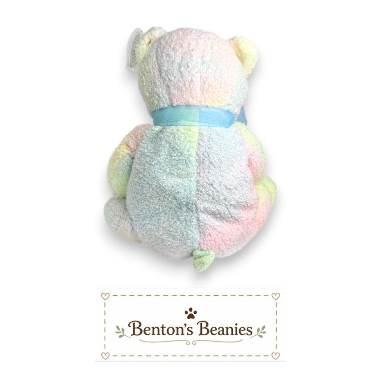 Mellow the Bear TY Beanie Buddies | Mint Heart & Tush Tags