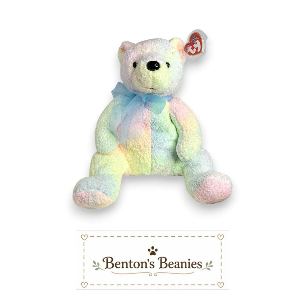 Mellow the Bear TY Beanie Buddies | Mint Heart & Tush Tags