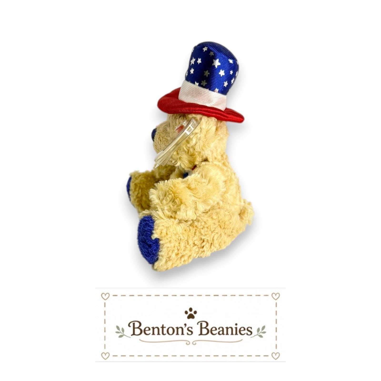 Independence the Bear TY Beanie Baby | Mint Heart & Tush Tags