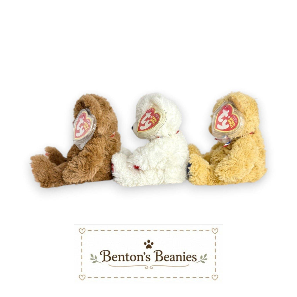 Uncle Sam Trio | Patriotic Bears TY Beanie Babies | Mint Heart & Tush Tags
