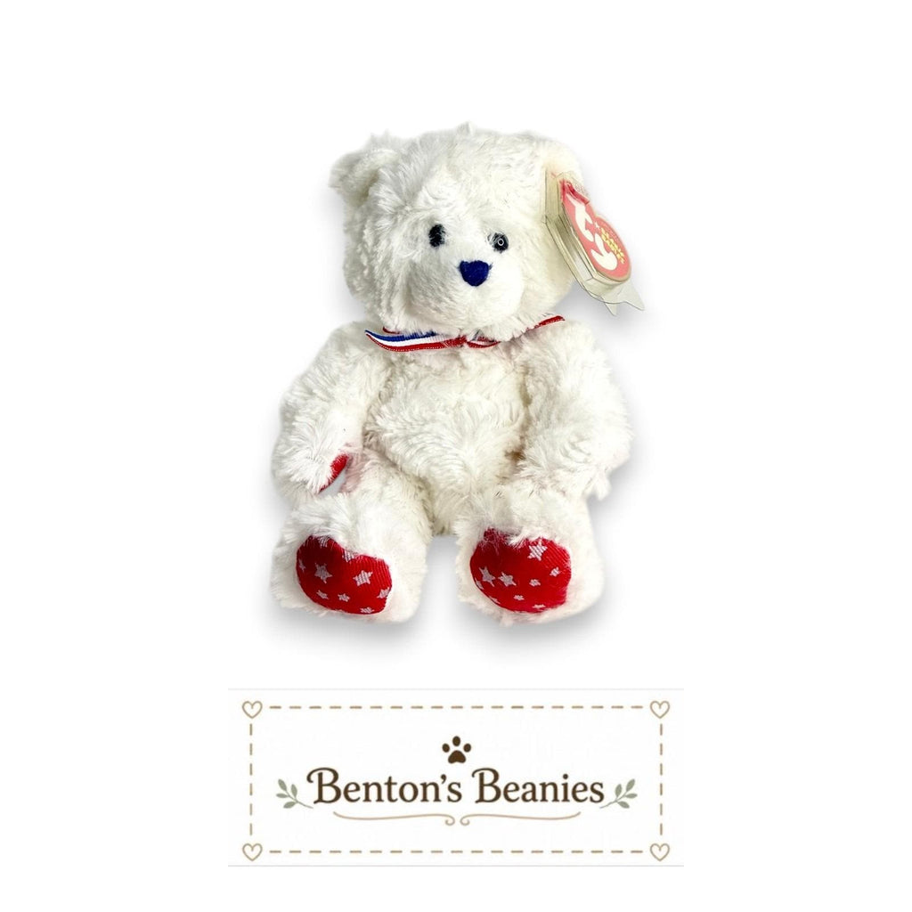 Uncle Sam Trio | Patriotic Bears TY Beanie Babies | Mint Heart & Tush Tags