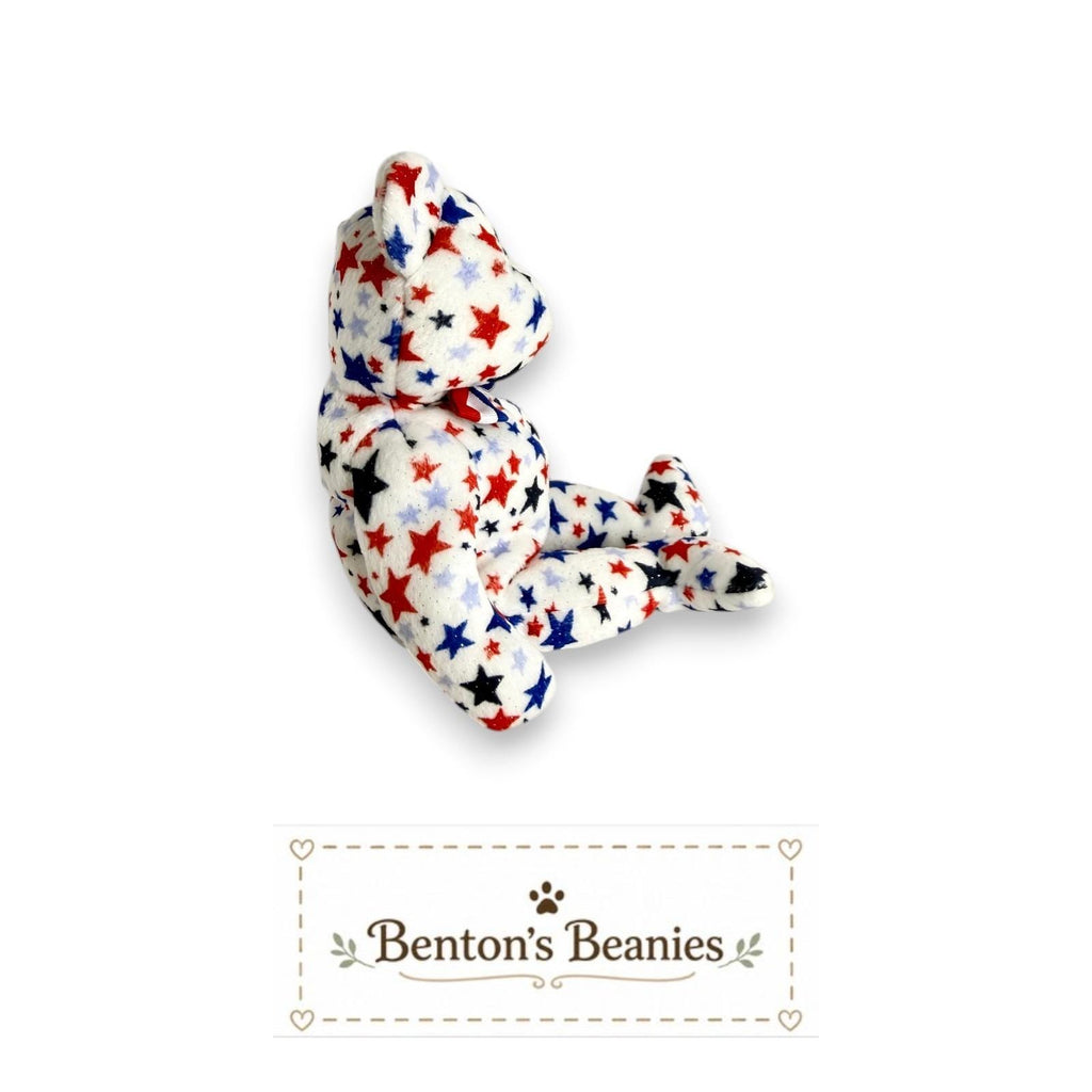Red White & Blue the Bear TY Beanie Baby | Mint Heart Tush Tags