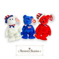 Benjamin, John, & Sam the Bears TY Beanie Babies | Mint Tags