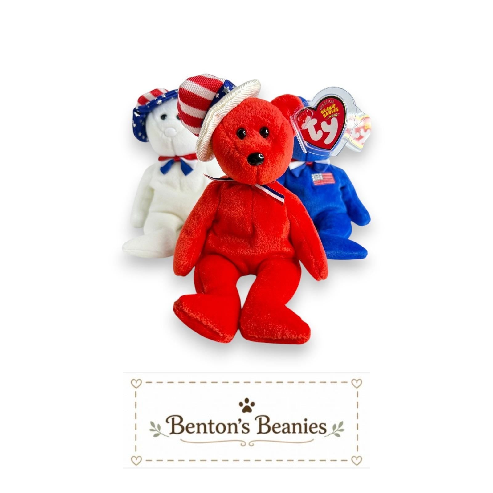 Benjamin, John, & Sam the Bears TY Beanie Babies | Mint Tags