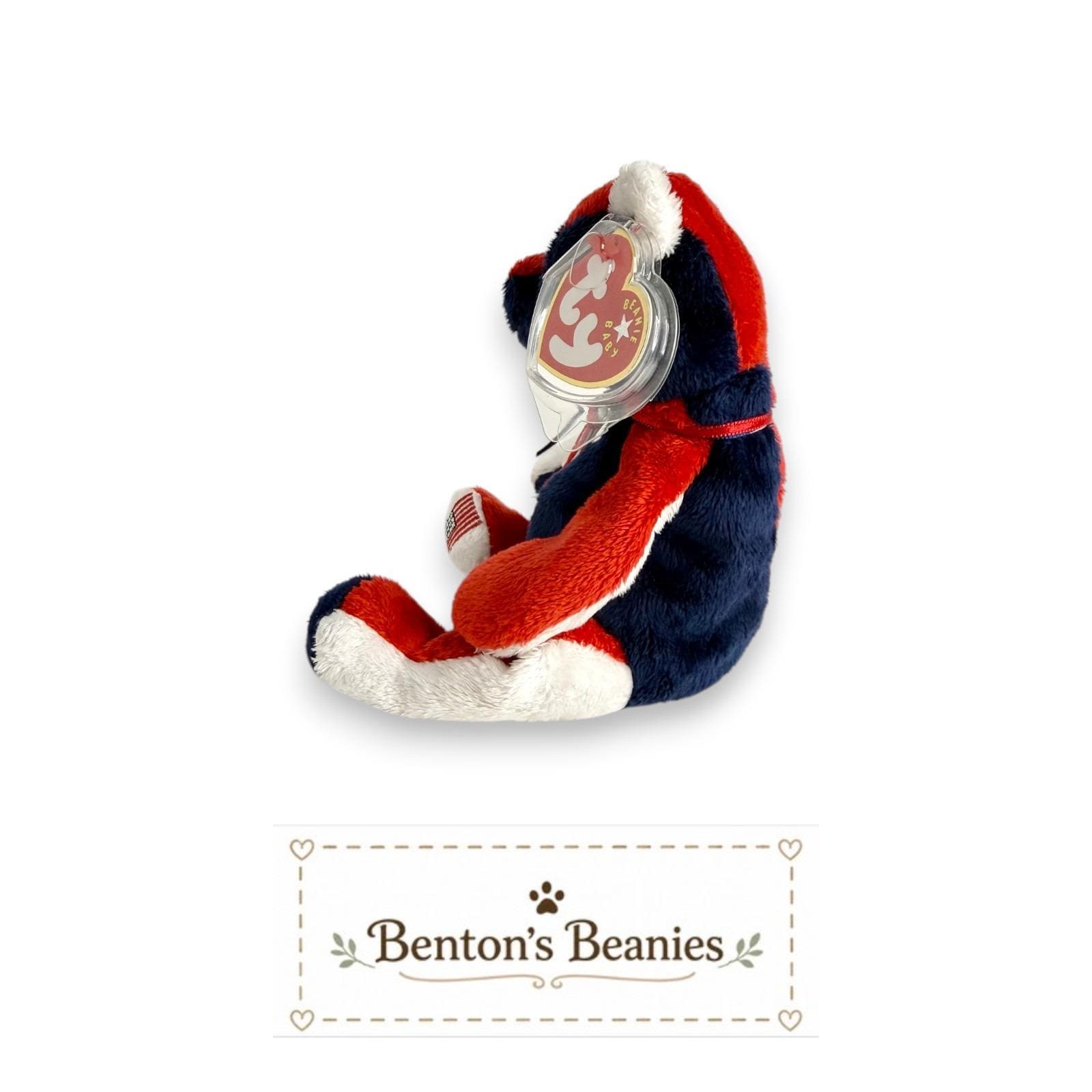 Patriot the Bear TY Beanie Baby | Mint Heart & Tush Tags
