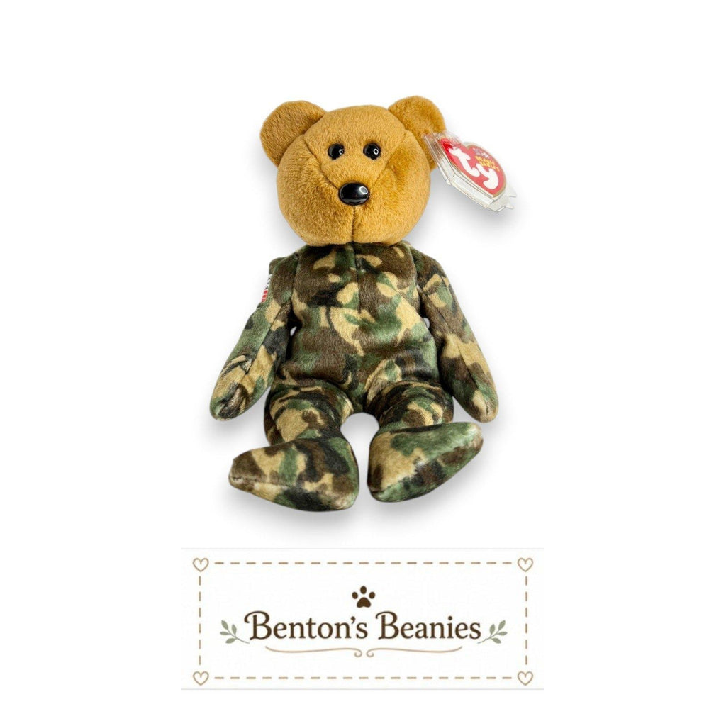 Hero the USA Bear TY Beanie Baby | Mint Heart & Tush Tags