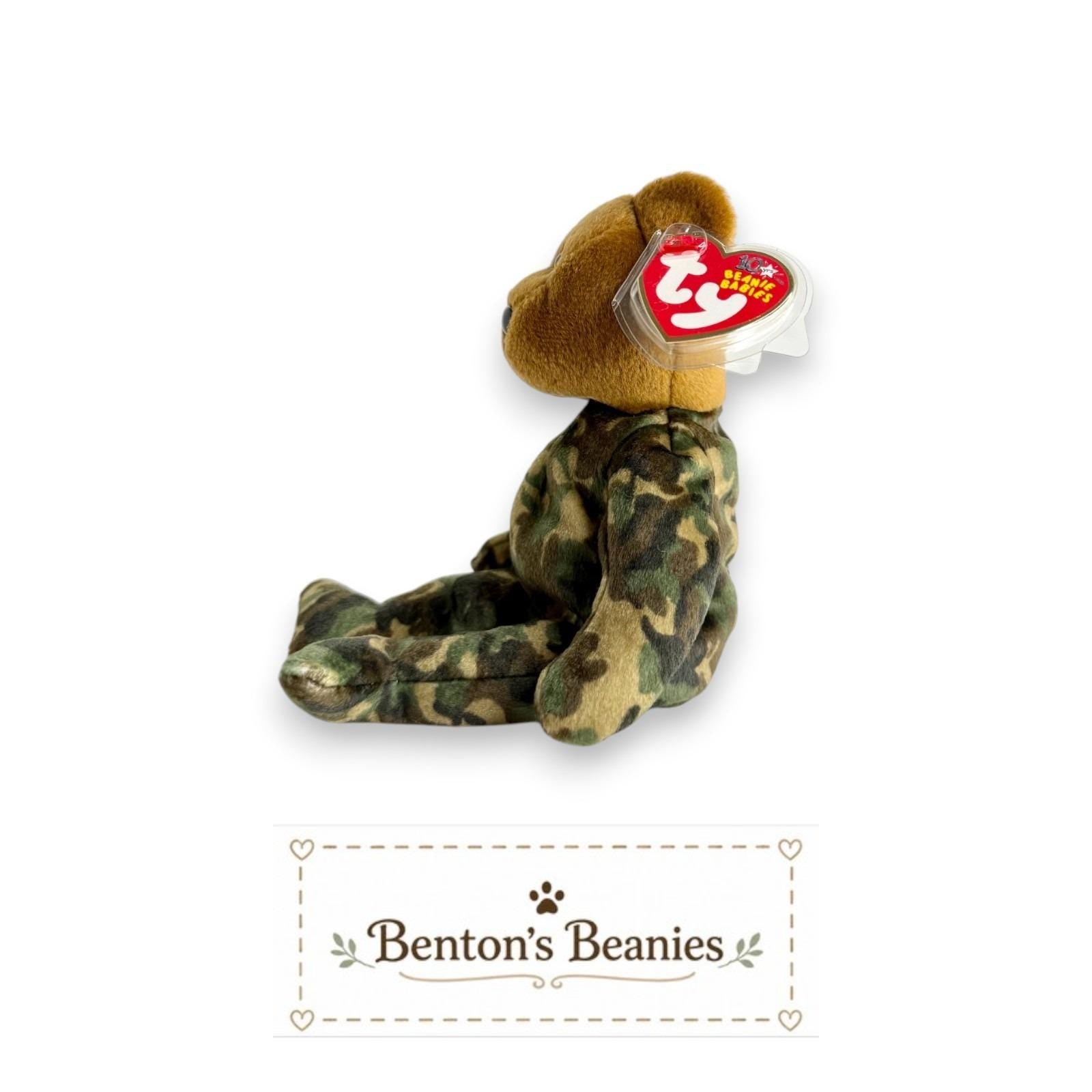 Hero the USA Bear TY Beanie Baby | Mint Heart & Tush Tags