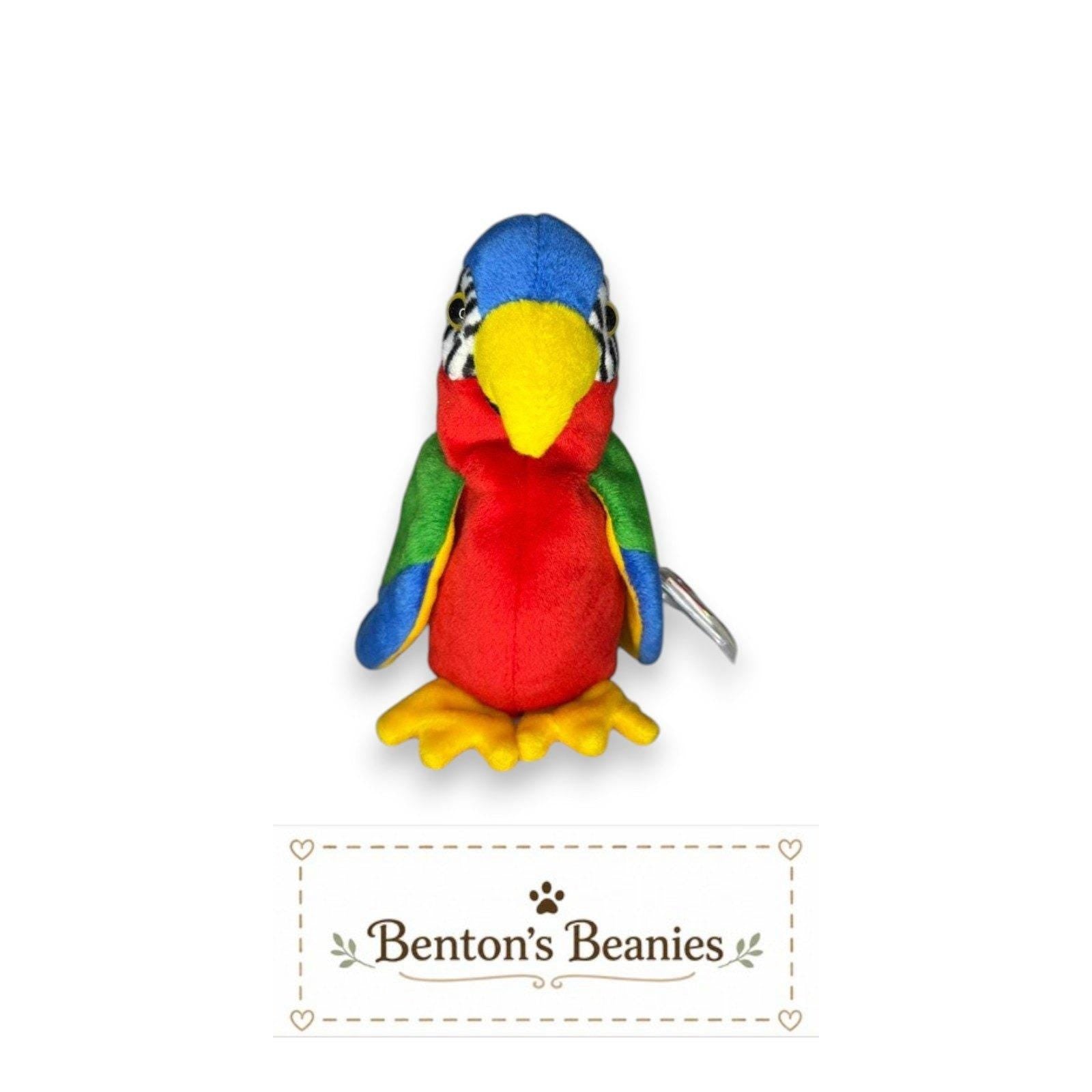 Jabber the Parrot TY Beanie Baby | Mint Heart & Tush Tag